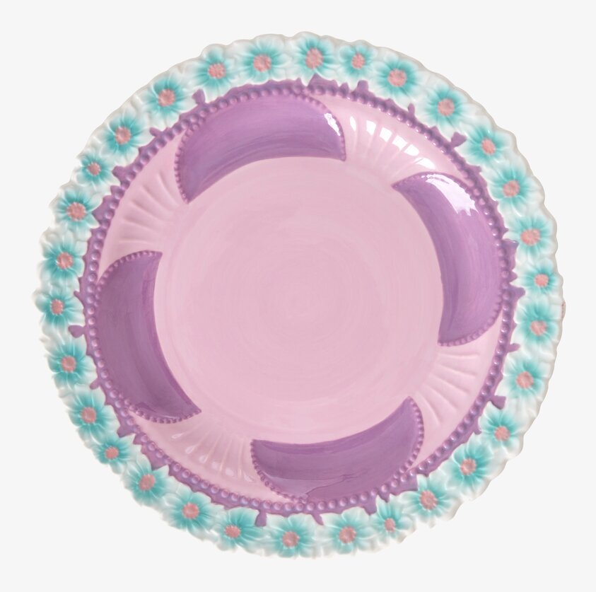Tallrik Keramik Lavender Flower Design från Rice med blommor