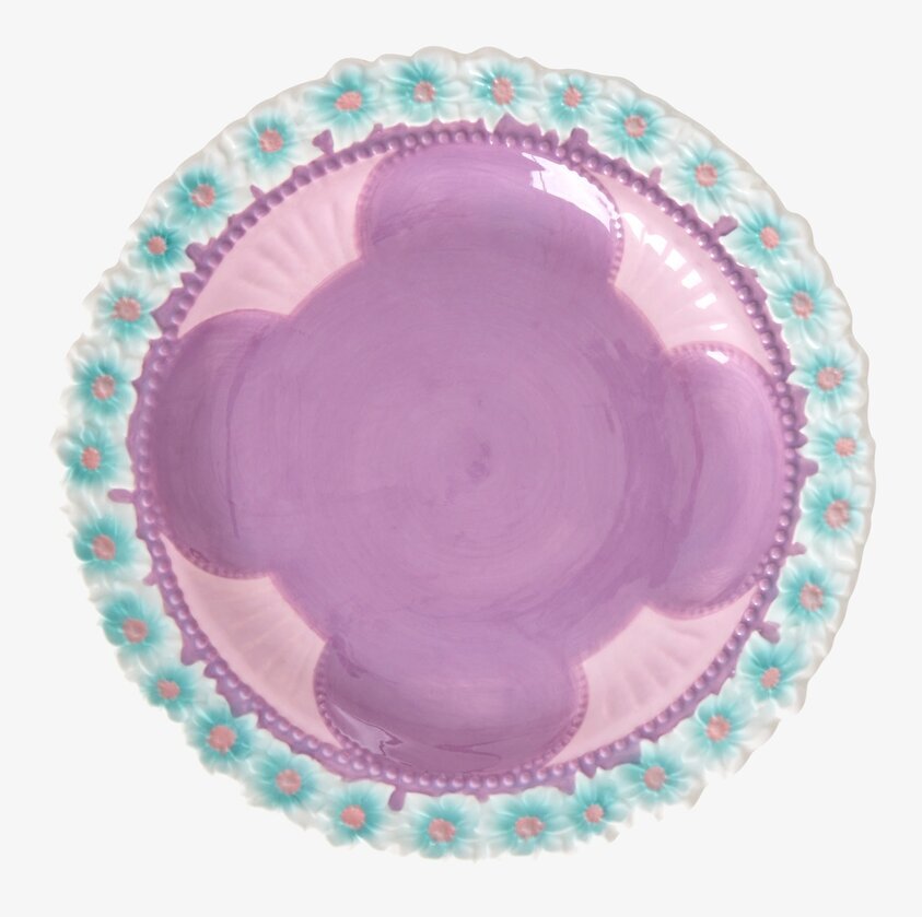 Assiett Keramik Lavender Flower Design från Rice i lavendel