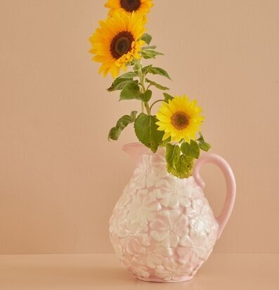 Kanna/Vas Blommor Rosa från Rice med tre solrosor