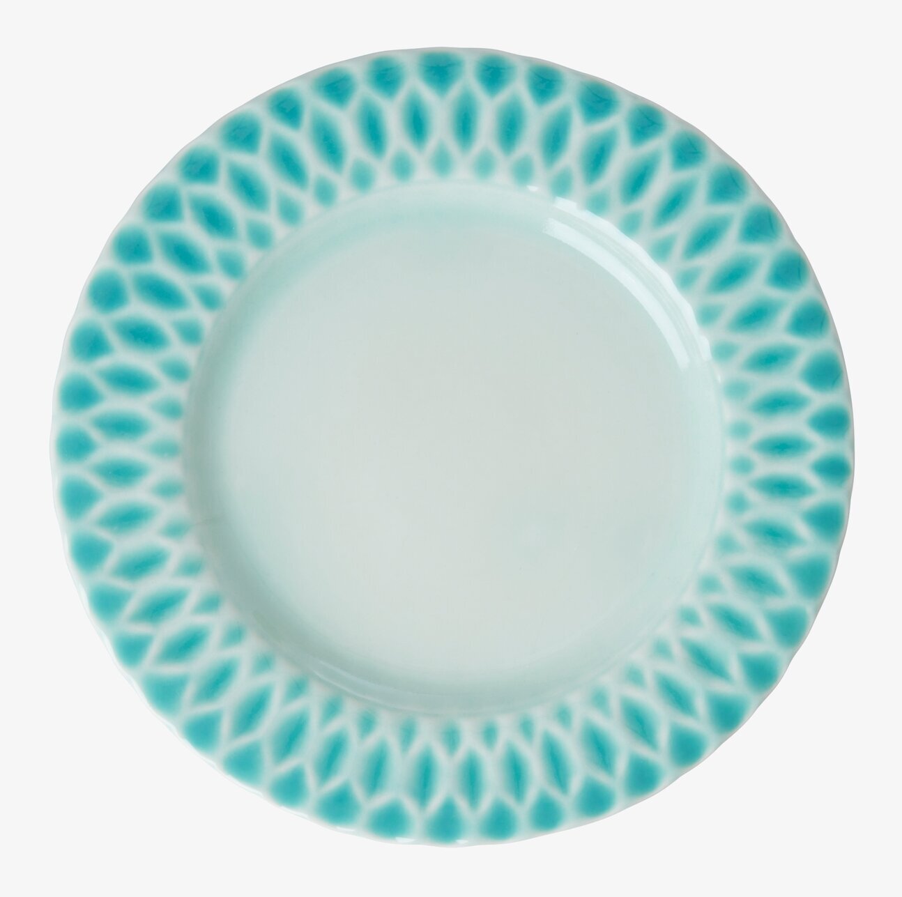 Tallrik Keramik Aqua från Rice med aquablå färg och mönster