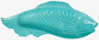 Uppläggningsfat Fisk Aqua från Rice i glansig keramik