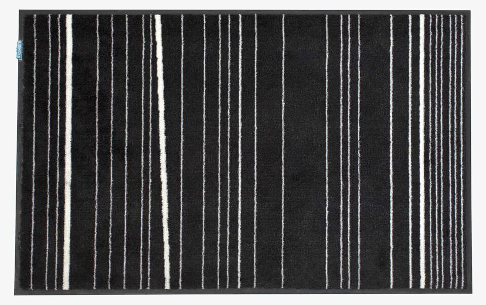 Dörrmatta Lines Svart från Dixie med elegant linjemönster