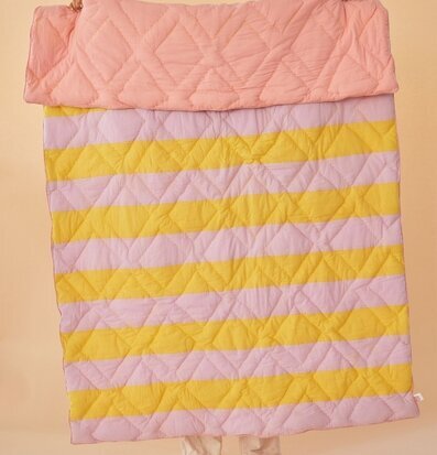 Cotton Quilt Striped Print Yellow/Lavender från Rice