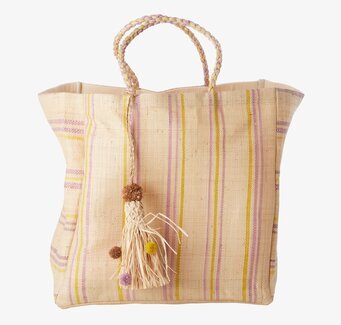 Shoppingväska Raffia Yellow/Lavender Rice Väskor