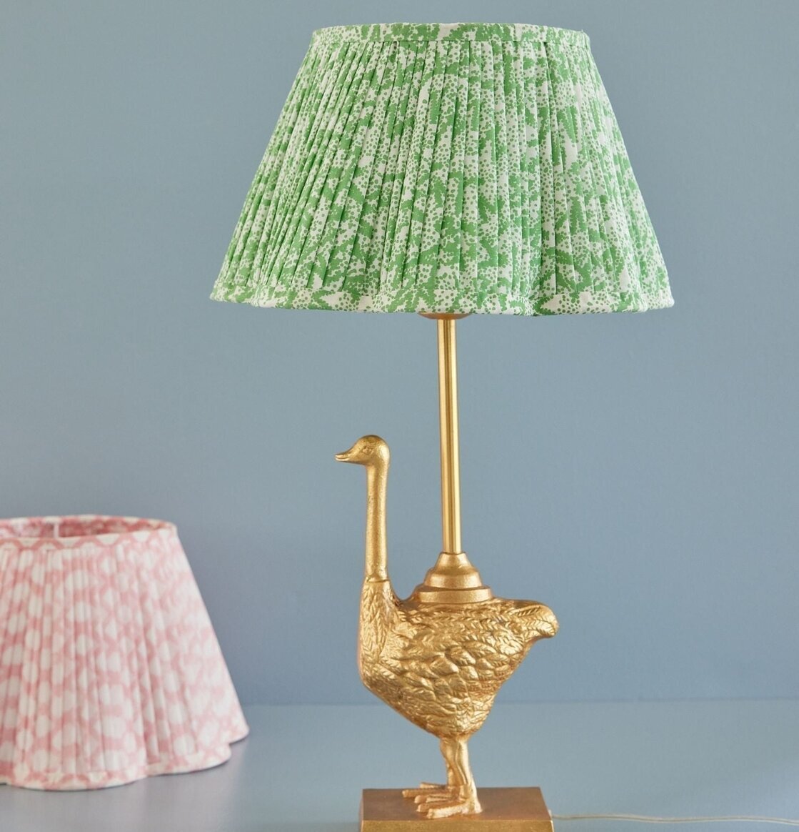 Lampskärm Flower Green från Rice med grönblommigt tyg