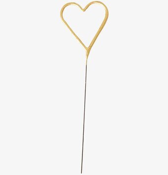 Tomtebloss Hjärta Guld från Rice mot vit bakgrund