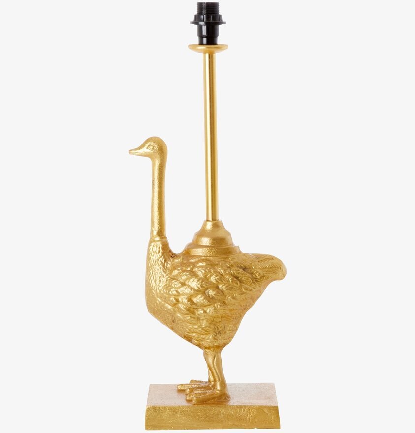 Bordslampa Struts Guld från Rice mot en vit bakgrund