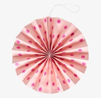 Pappersdekoration Soft Pink från Rice med rosa prickar