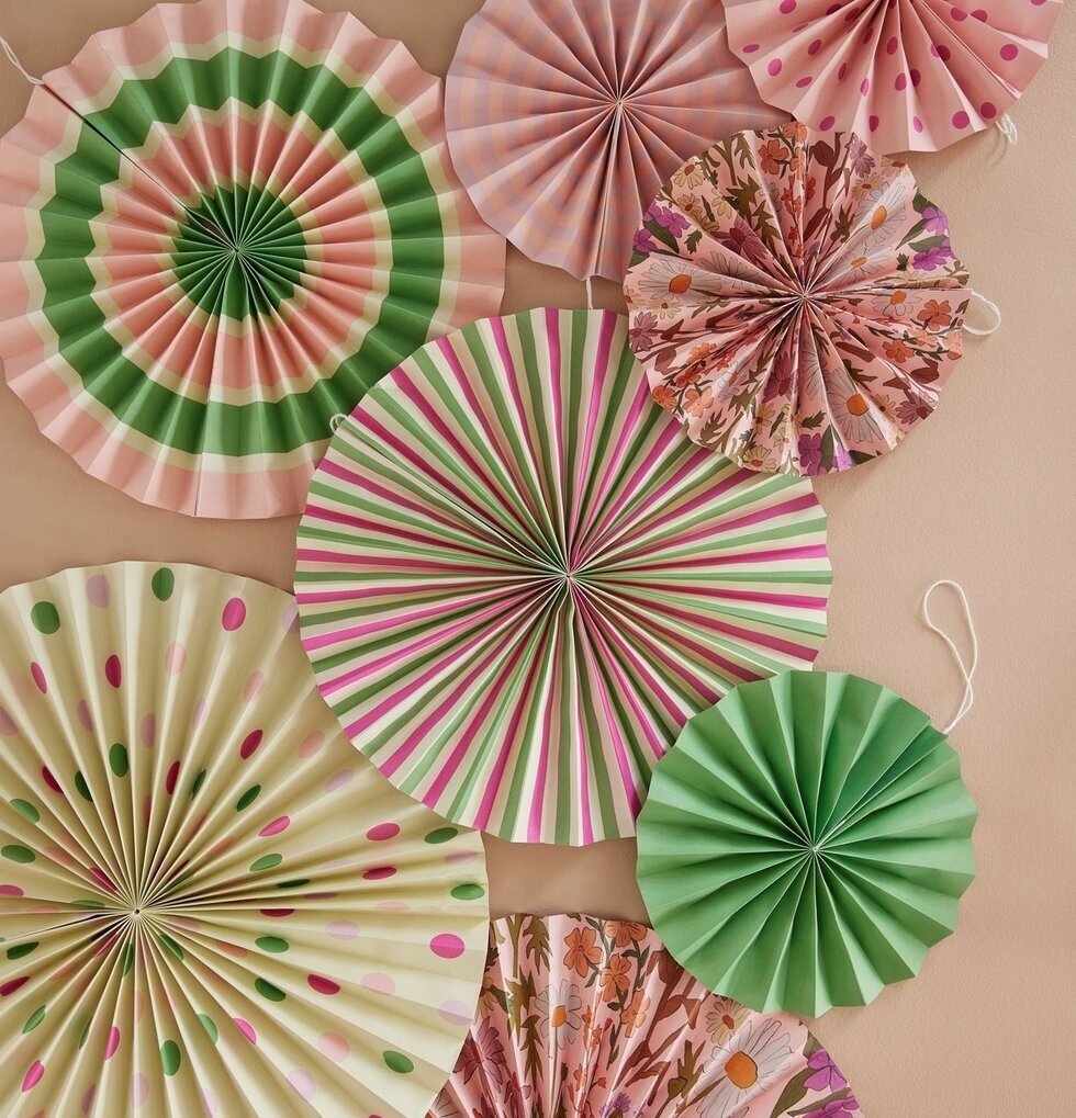 Pappersdekoration Soft Pink från Rice i olika mönster