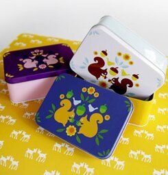 Mellanbox - Gul ekorre från Blafre med lekfull illustration