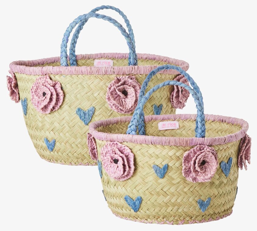 Förvaringsväska Raffia Blommor från Rice med blommönster