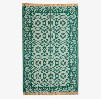 Plastmatta Green/OffWhite från Rice med gröna och vita mönster