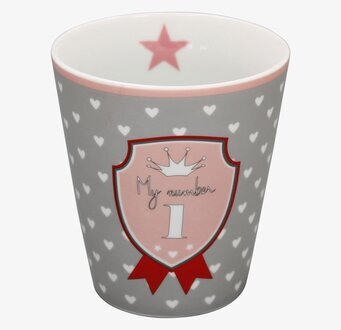 Happy Mugs - My Number One från Krasilnikoff med hjärtdesign