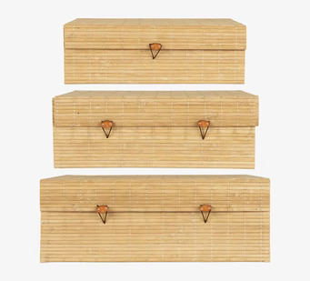 Förvaringslåda Bambu Set/3 Natur från IB Laursen, tre lådor