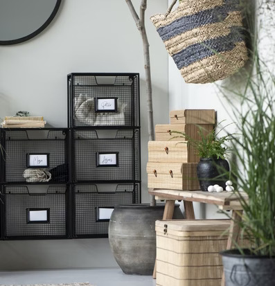 Förvaringslåda Bambu Set/3 Natur från IB Laursen på träbänk