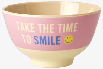 Liten Skål Striped Smiley Print från Rice med glad design