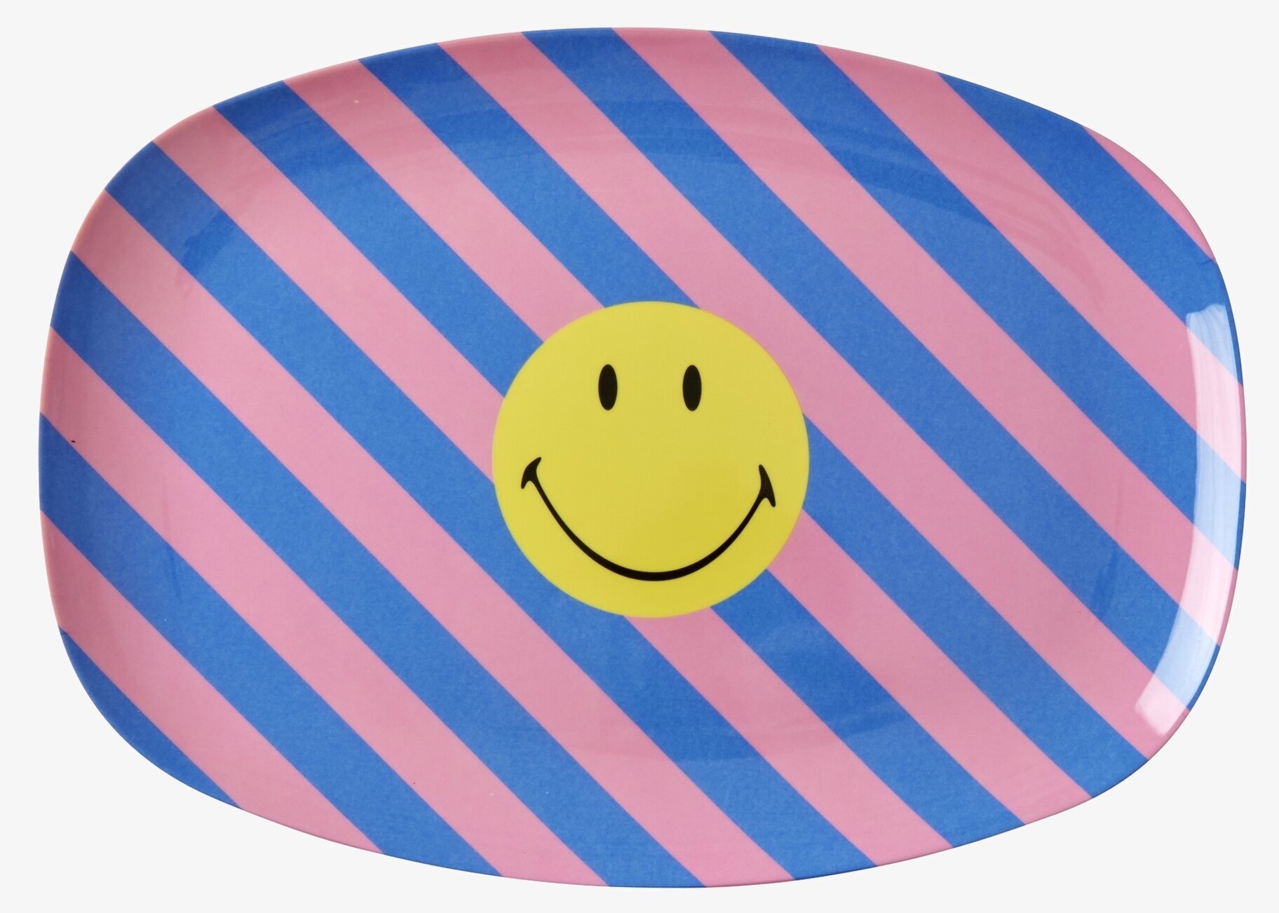 Tallrik Striped Smiley Print från Rice med livligt mönster
