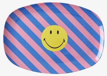 Tallrik Striped Smiley Print från Rice med livligt mönster