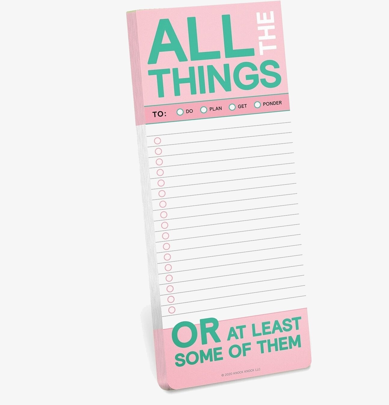 All The Things Make-a-List Pad från Knock Knock, rosa