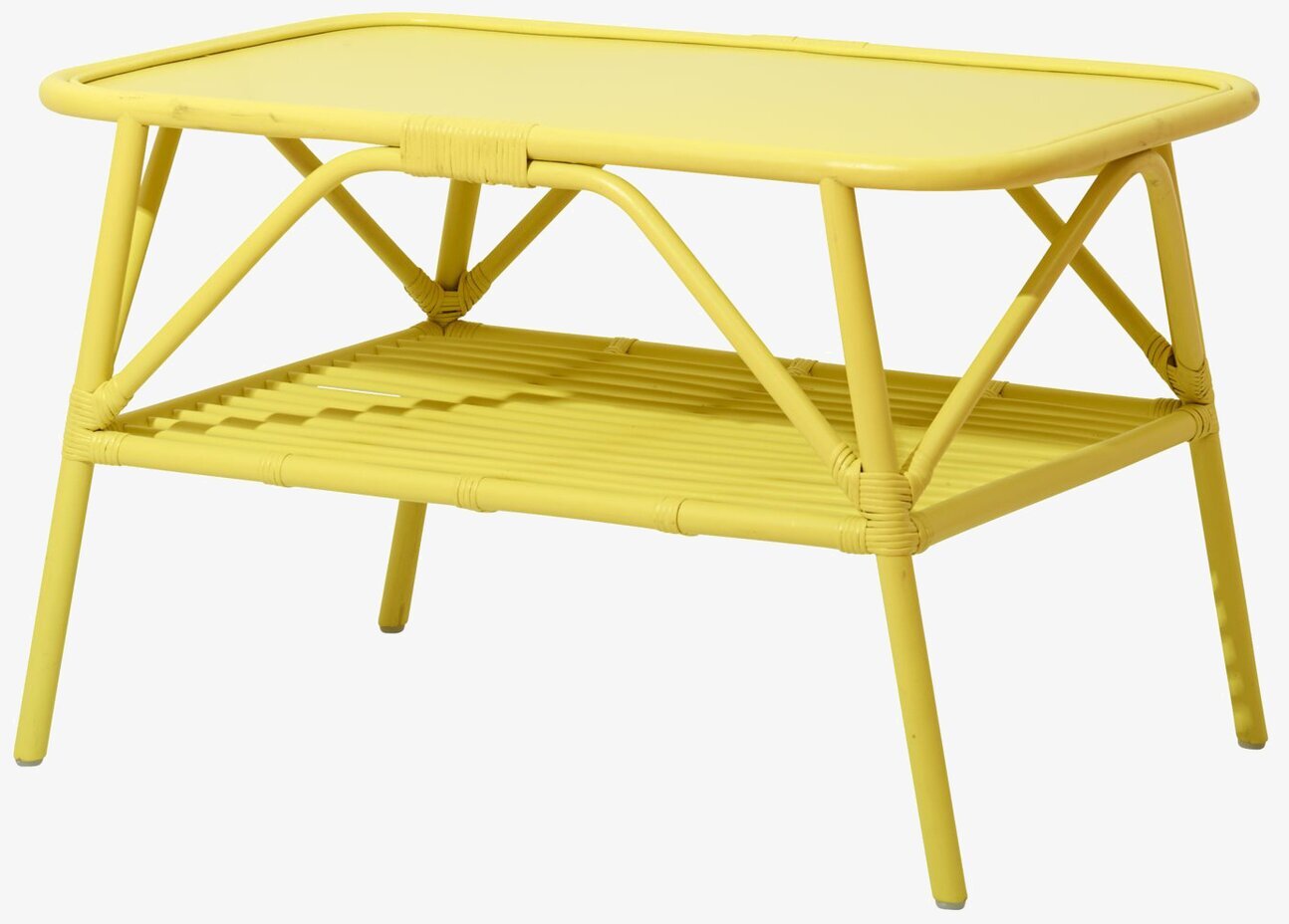 Cane Coffee Table Soft Yellow från Rice i enkel miljö