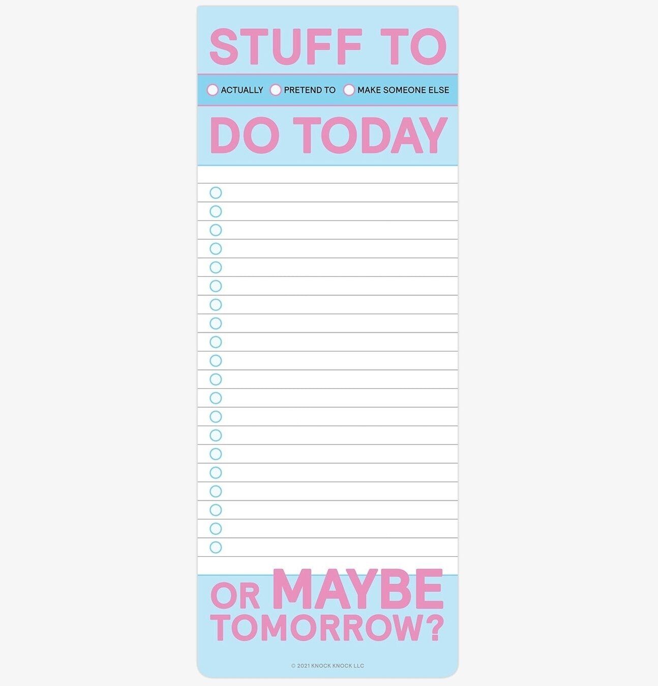 Stuff to Do Today Make-a-List Pad från Knock Knock