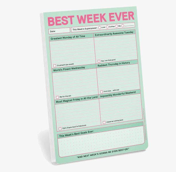 Best Week Ever Pad från Knock Knock i pastellfärger