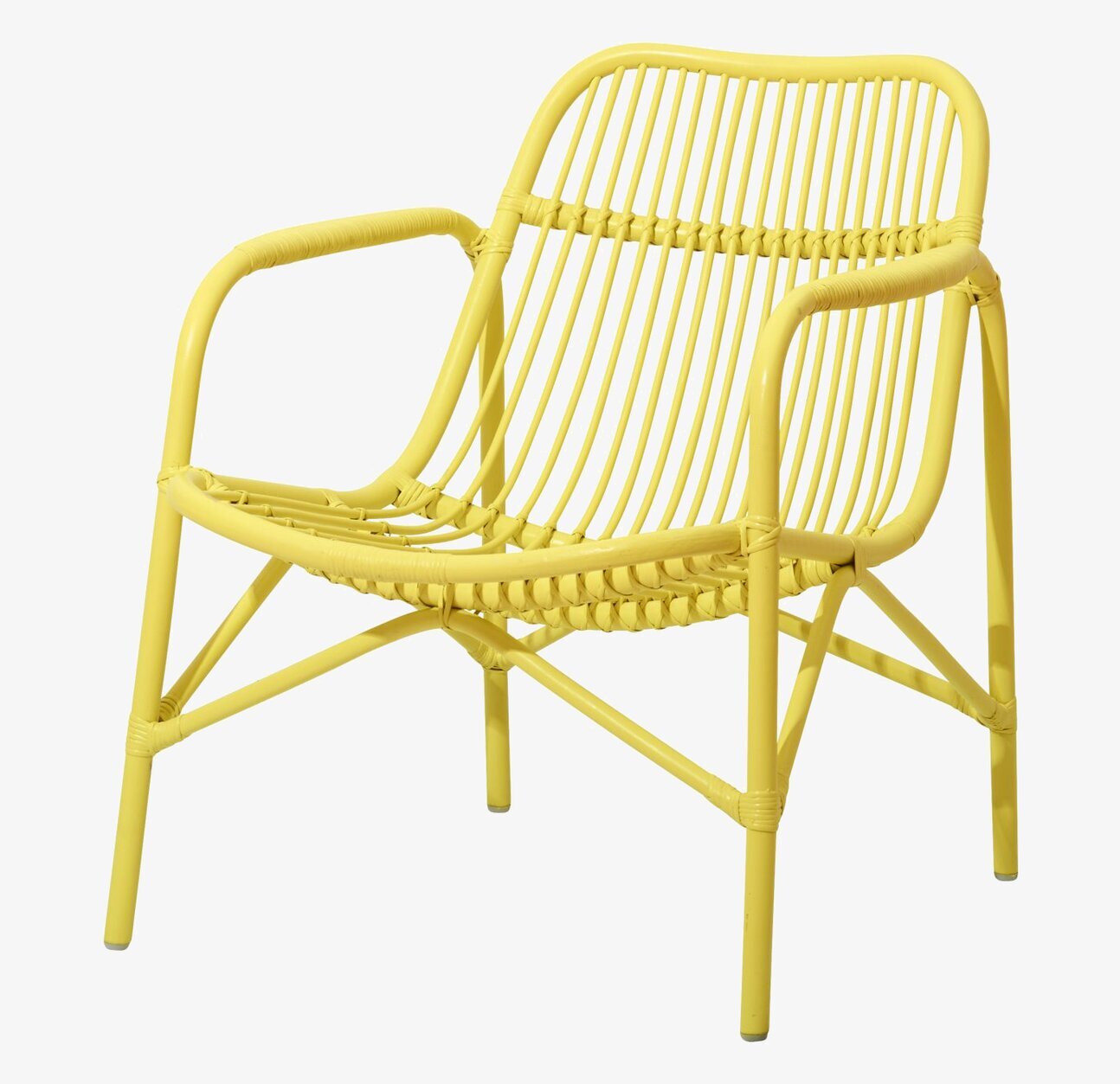 Cane Lounge Chair Soft Yellow från Rice i mjuk gul färg