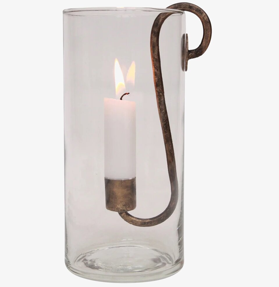Ljuskrok från Eldgarden med glasbehållare och metallkrok