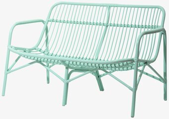 Cane 2 Seater Sofa Mint från Rice i mintgrön rotting