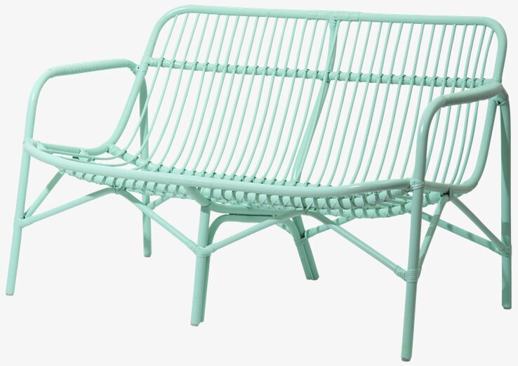 Cane 2 Seater Sofa Mint från Rice i mintgrön rotting