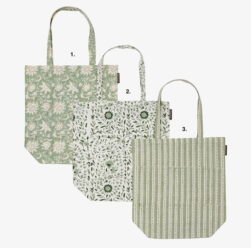 Tygväska XL Kollam Jade från Bungalow i tre mönster