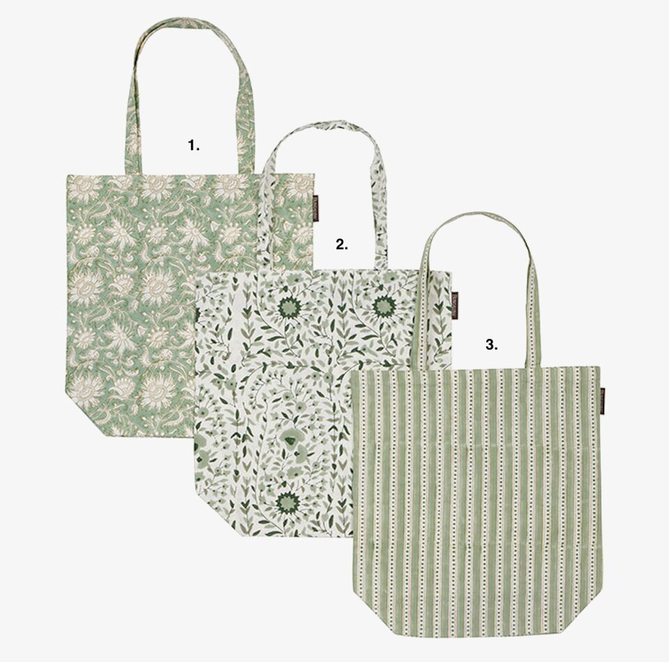 Tygväska XL Kollam Jade från Bungalow i tre mönster