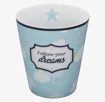 Happy Mugs - Follow Your Dreams från Krasilnikoff, ljusblå