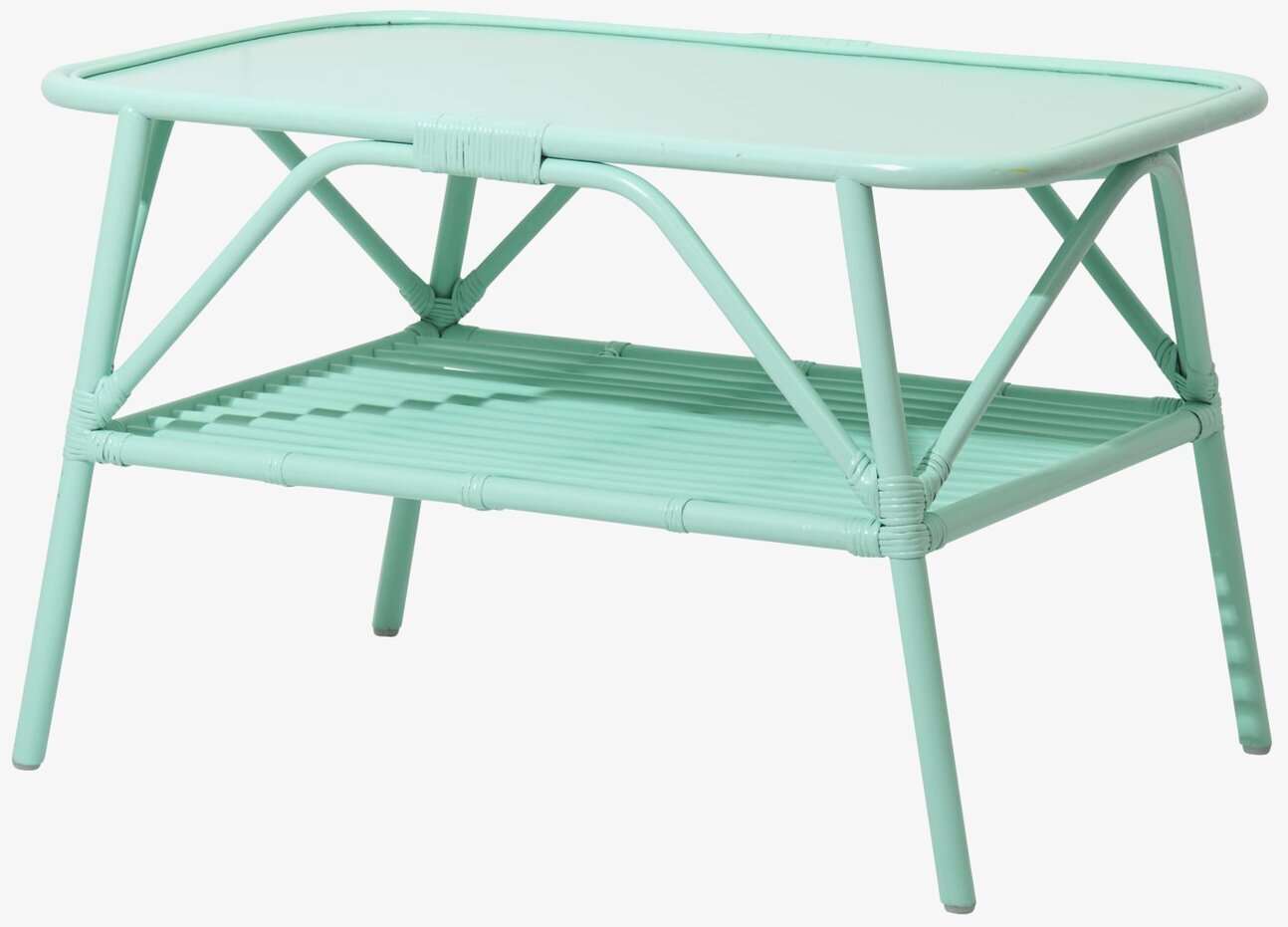 Cane Coffee Table Mint från Rice, mintgrönt och stilrent bord