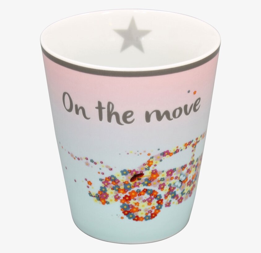 Happy Mugs - On The Move från Krasilnikoff med blomtryck