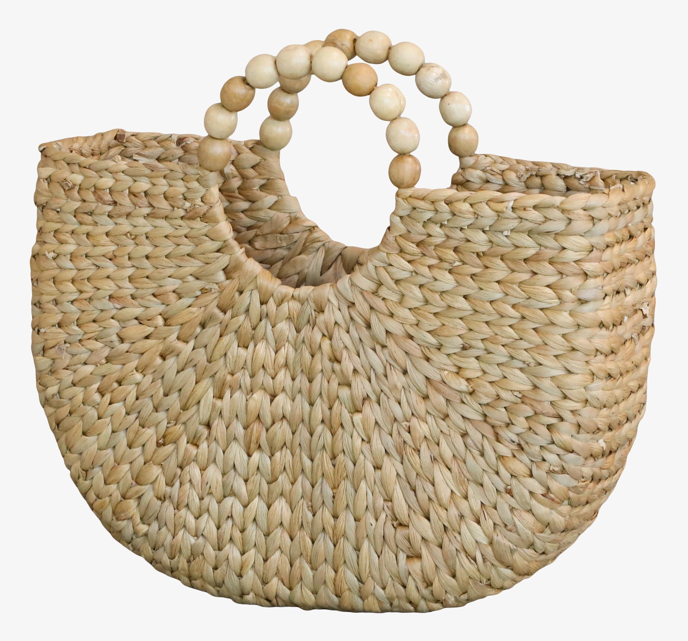 Korg/Väska Med Pärlhandtag från Chic Antique i naturmaterial