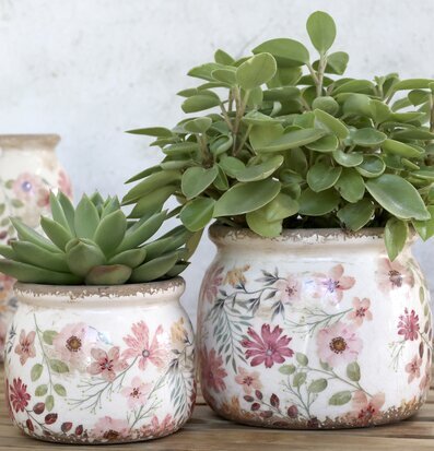 Auray Kruka Blomster Rosa/Antik Creme från Chic Antique