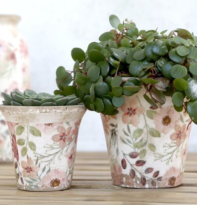 Auray Kruka Blomster Rosa/Antik Creme från Chic Antique