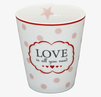 Happy Mugs - Love Is All You Need från Krasilnikoff, vit mugg