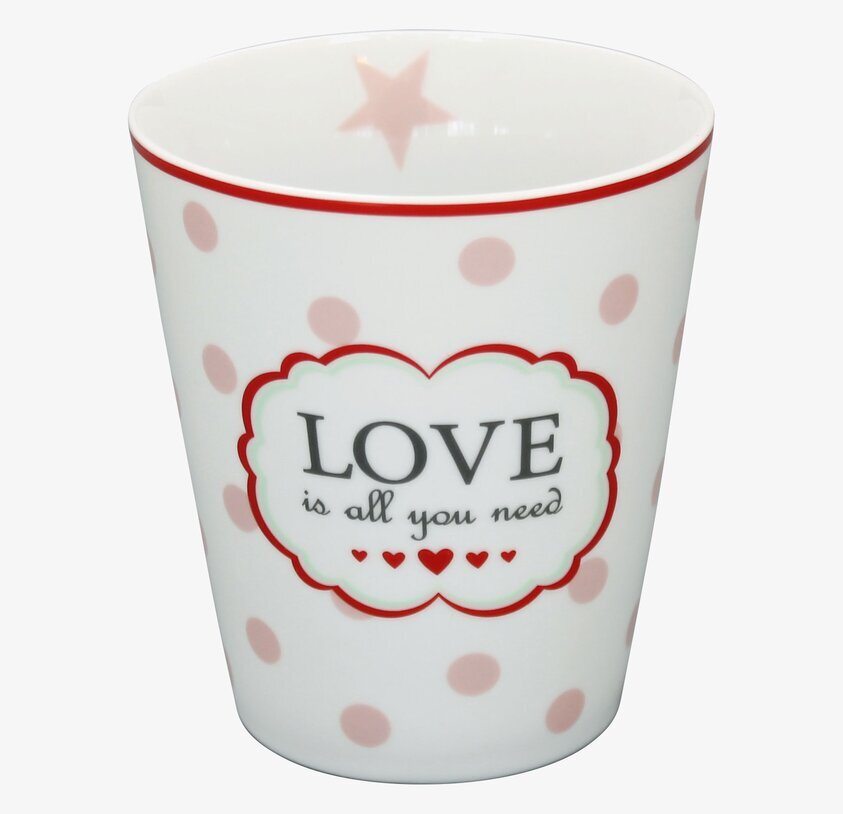Happy Mugs - Love Is All You Need från Krasilnikoff, vit mugg