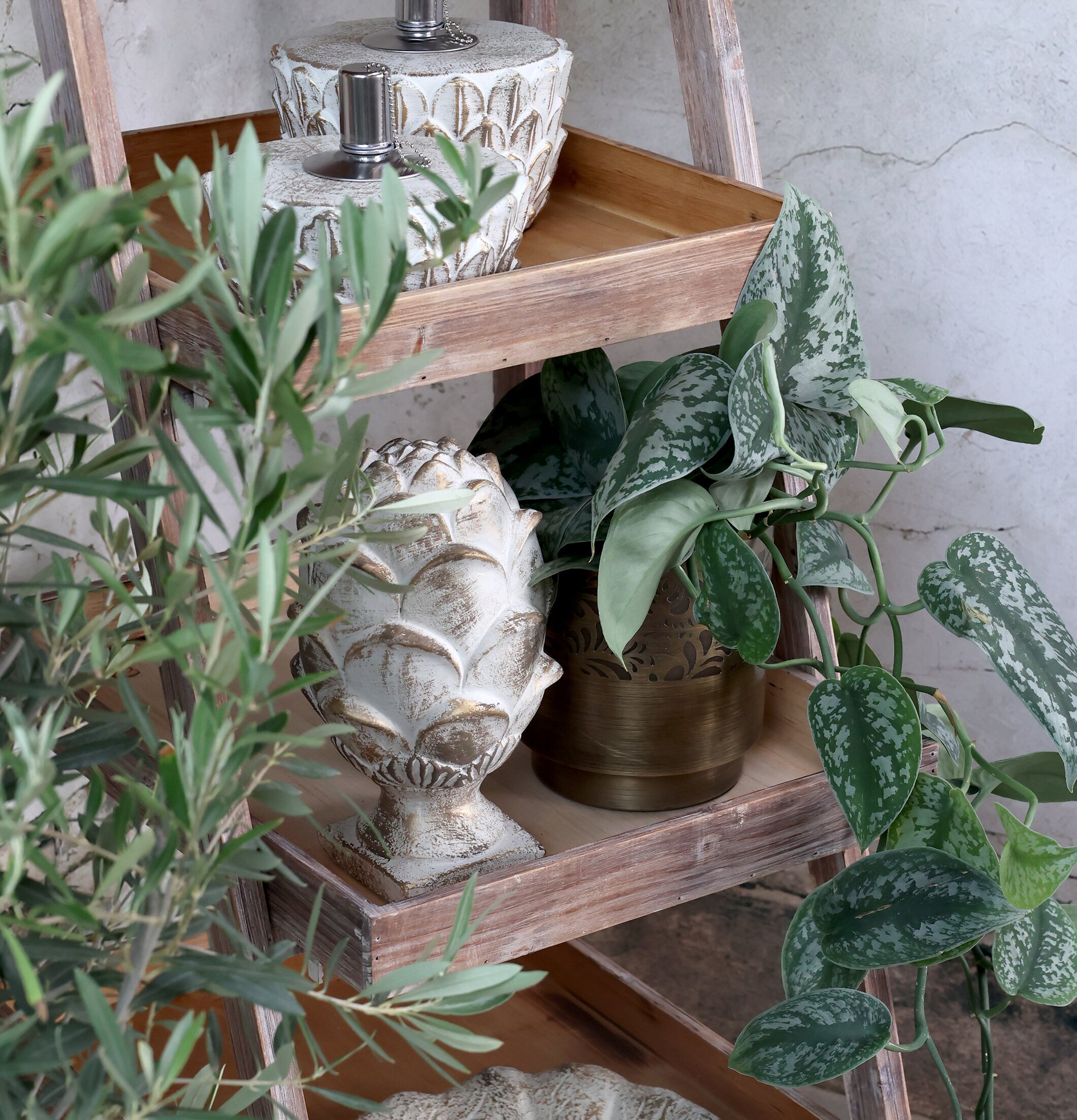 Vittel Oljelampa Med Guldmönster Stor från Chic Antique