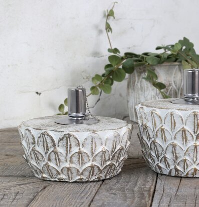 Vittel Oljelampa Med Guldmönster Mellan från Chic Antique