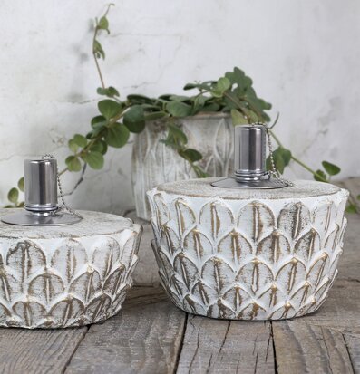 Vittel Oljelampa Med Guldmönster Stor från Chic Antique