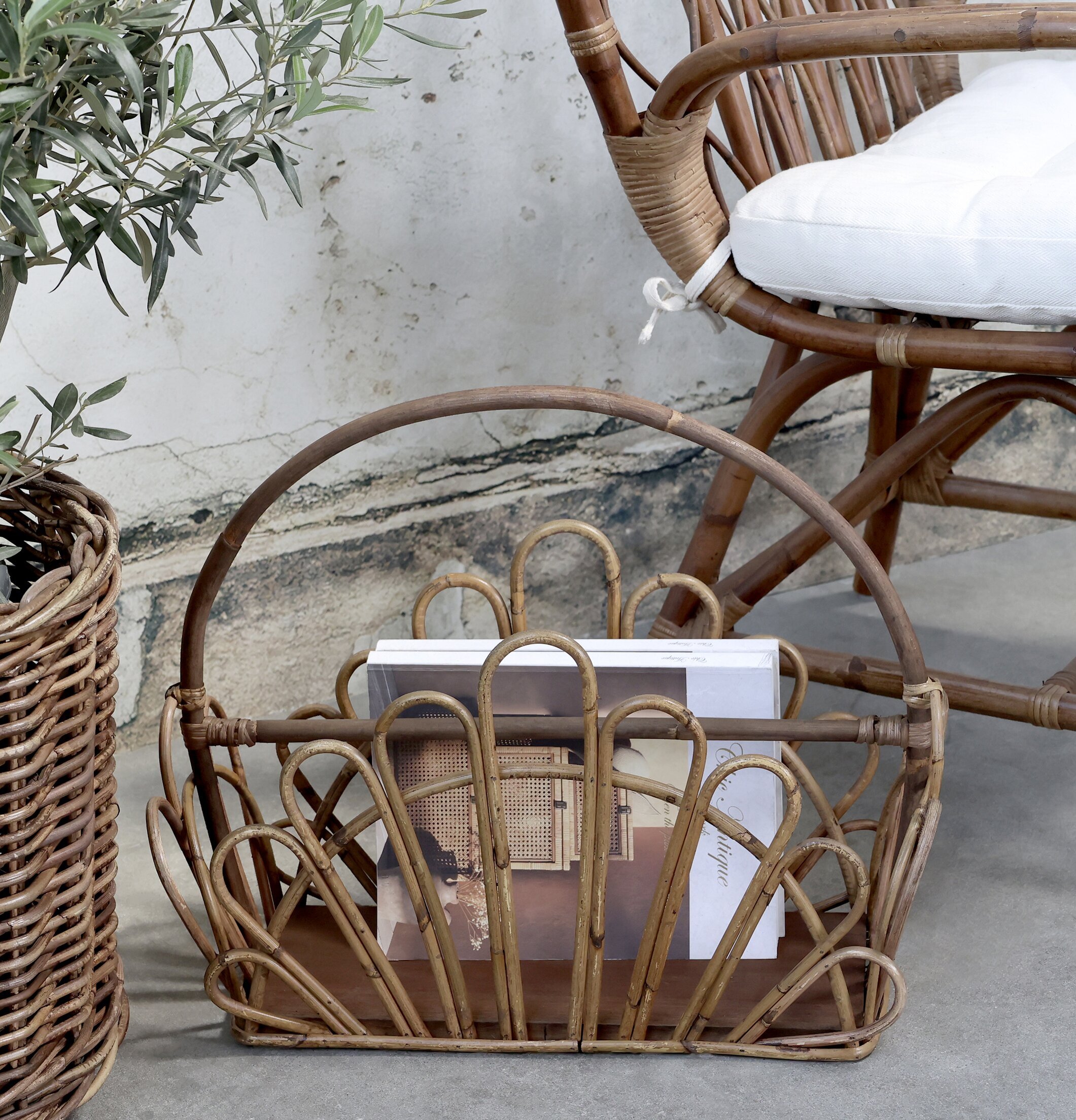 Tidningskorg Rotting Natur från Chic Antique i rotting