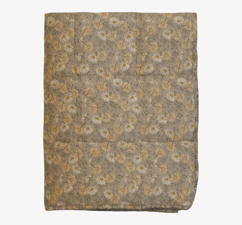 Täcke/Pläd Flower Beige från Chic Antique med blommönster