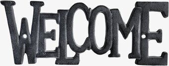Skylt Welcome Antique Grå från Chic Antique i gjutjärn