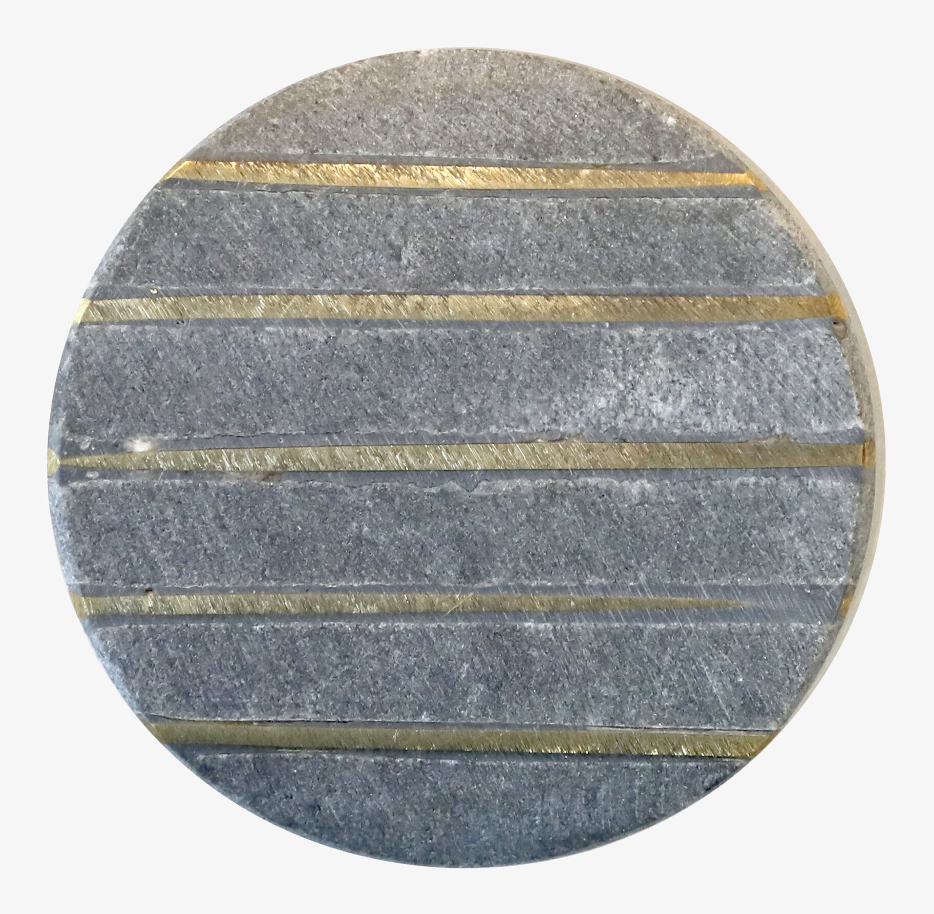 Marmorknopp Mässing från Chic Antique med grå marmor och mässing