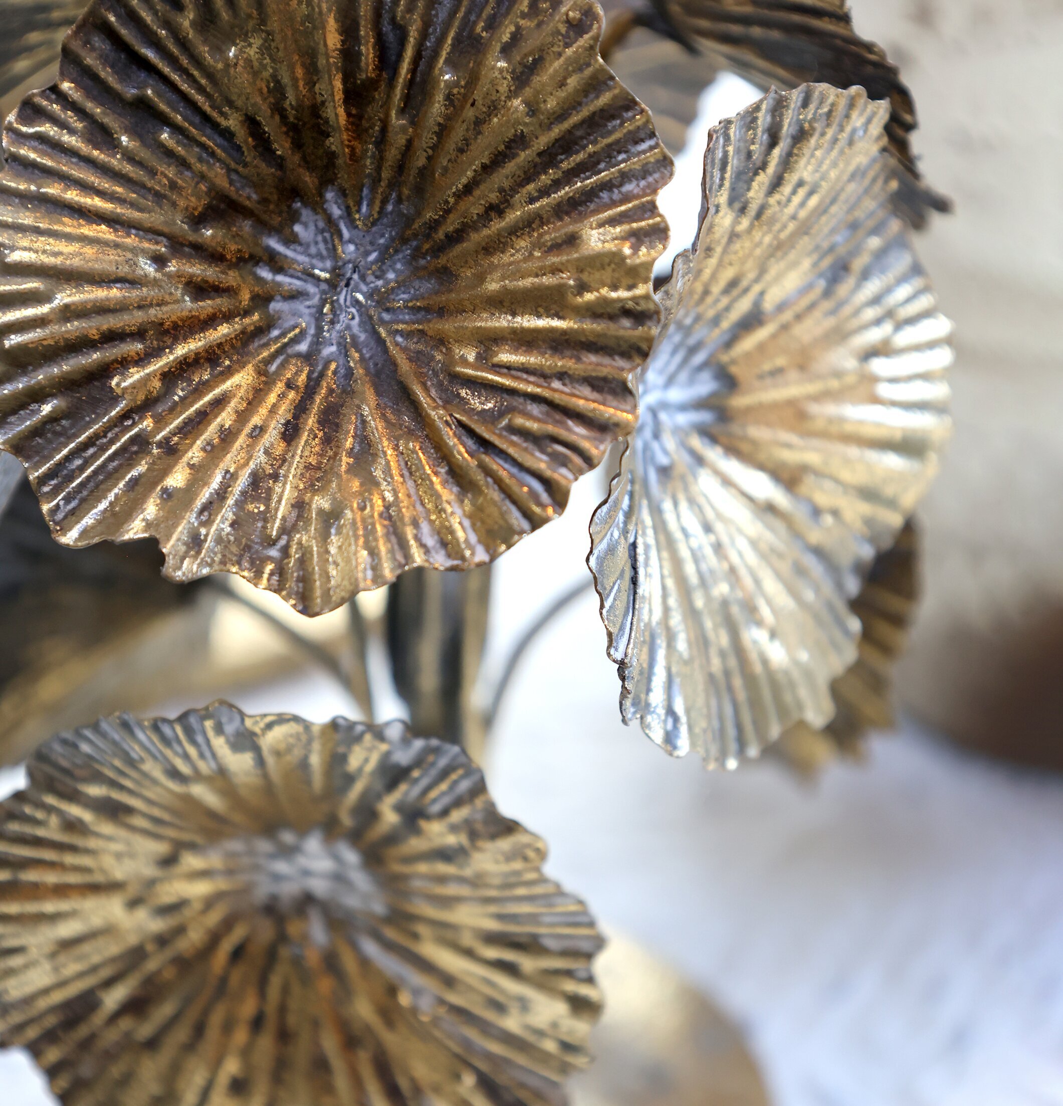 Ljusstake Blomster Antik Mässing Liten från Chic Antique