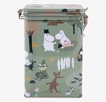 Foto av charmig kaffeburk med Mumintrollets värld