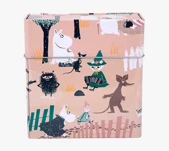 Bild av charmig kaffefilterburk med Muminmotiv